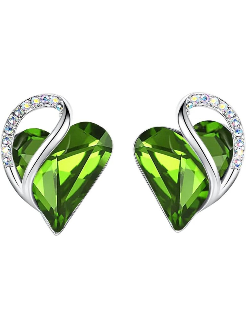 Infinity Heart Stud Earrings, Birthstone & Healing Stone Jewelry for Women